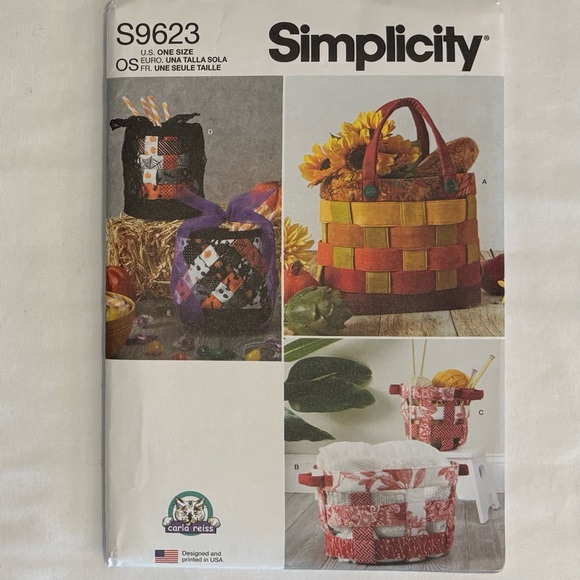 Simplicity Sewing Pattern Lot - Bags, Baskets, & Crafts -9310/9525/9623/9631 - Picture 4 of 6